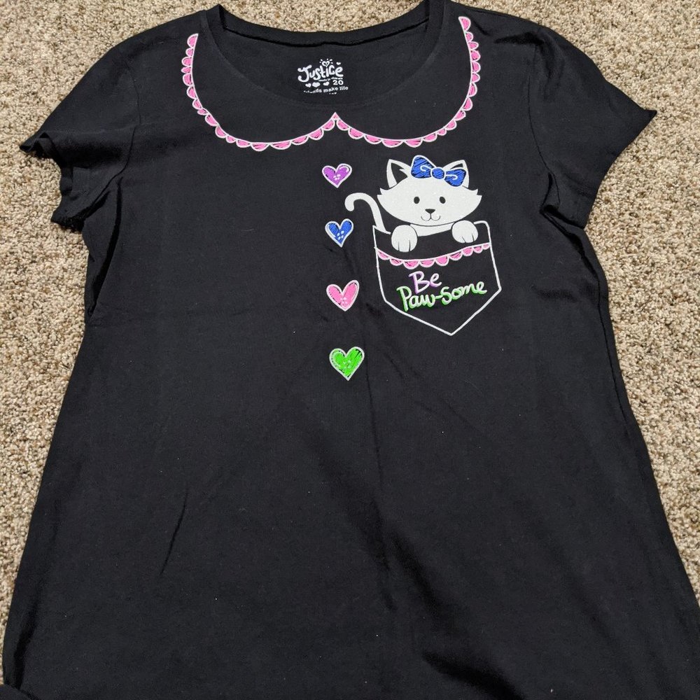 Justice "Be Paw-Some" T-shirt - Size 20; NWT